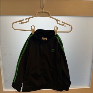 adidas Black Jacket with Green Logo Accent
